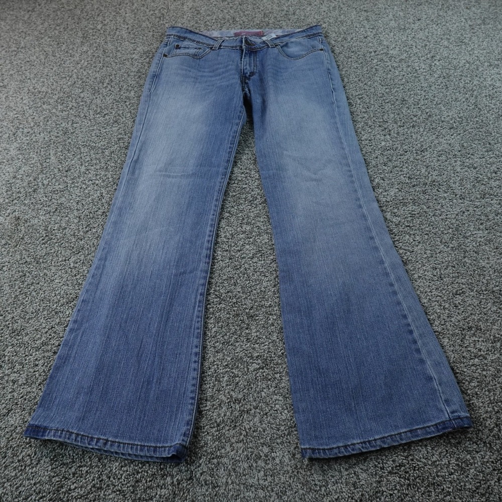 VTG Levis Jeans Womens 11 Dark  Blue Denim Pants 524 Superlow Flare Stretch Y2K